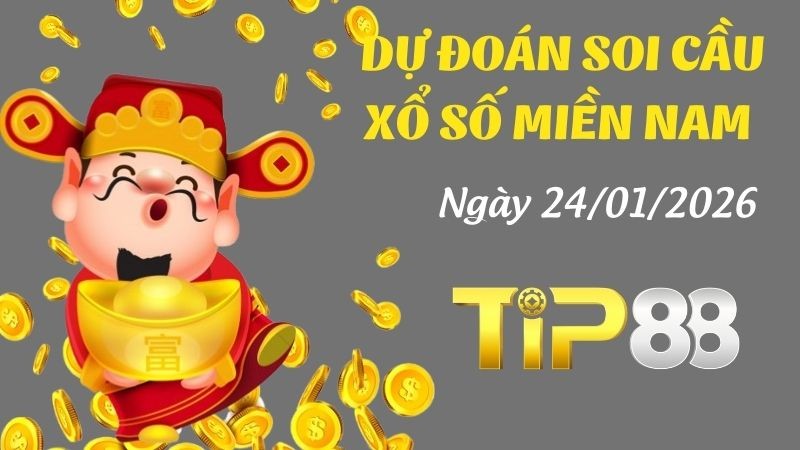 TIP88 Dự đoán soi cầu xổ số miền Nam hôm nay ngày 24/1/2026 [Trúng Chắc]